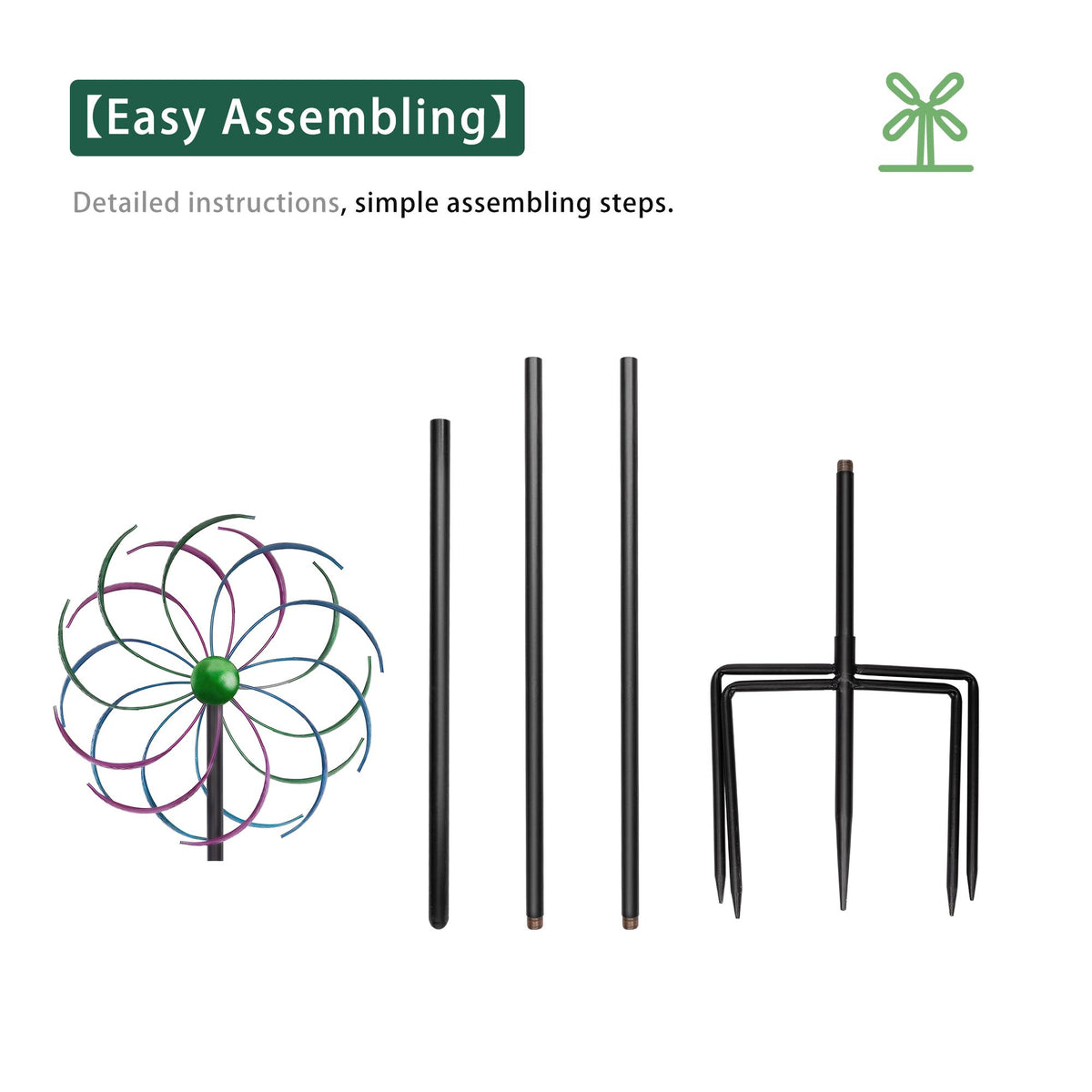 Attractive Windmill for Garden, Backyard and Patio - Gradient Purple