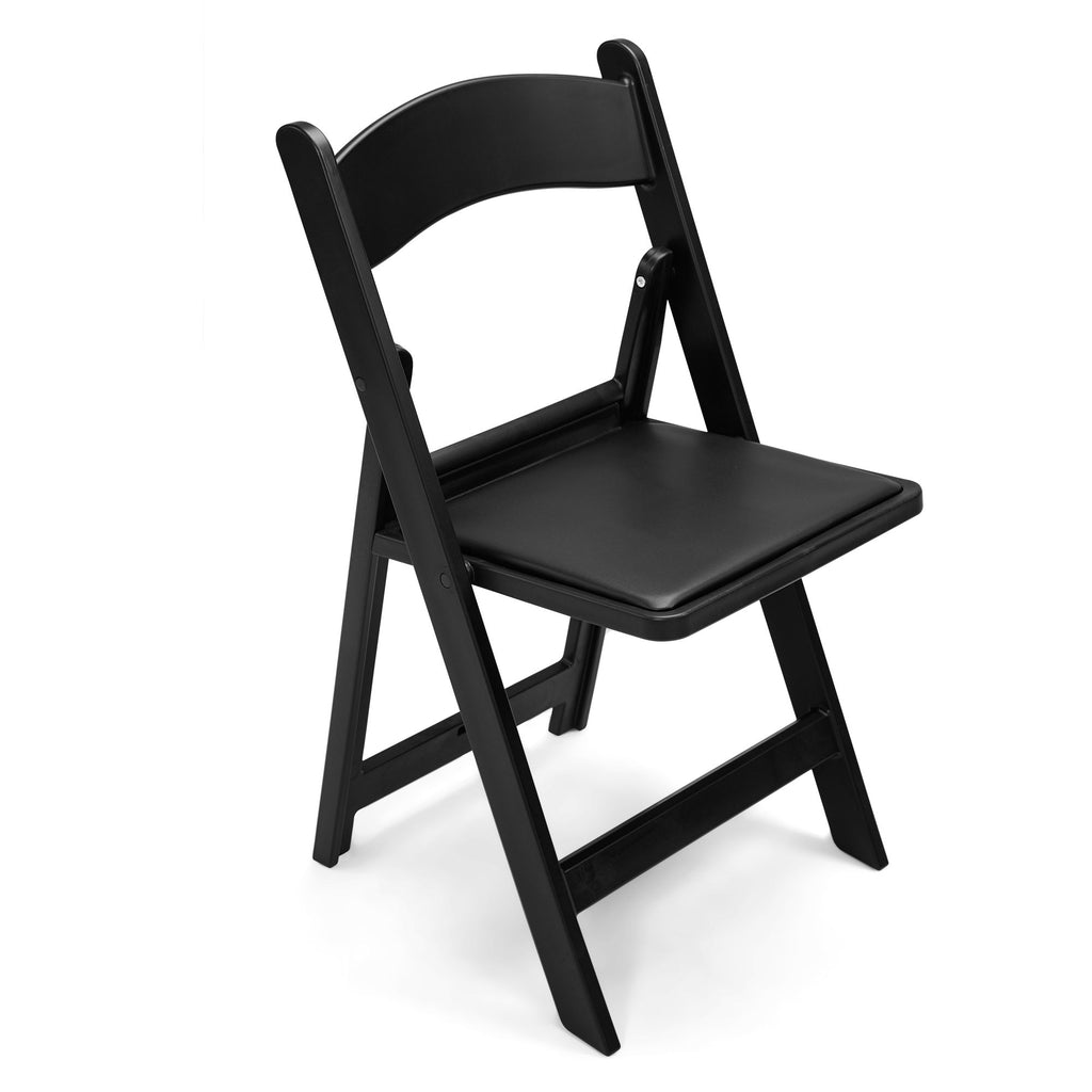 Steel Tube Folding Chair, Black (4pcs)