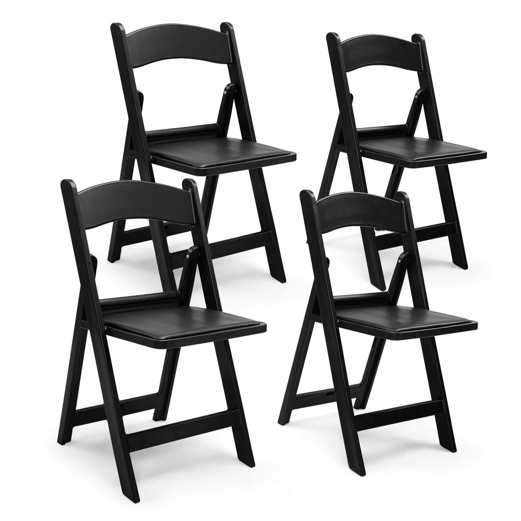 Steel Tube Folding Chair, Black (4pcs)