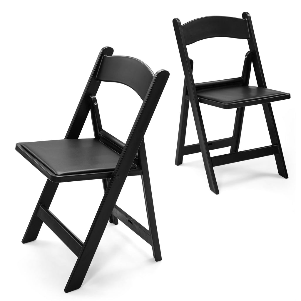 Steel Tube Folding Chair, Black (4pcs)