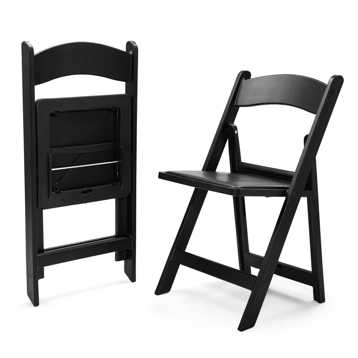 Steel Tube Folding Chair, Black (4pcs)