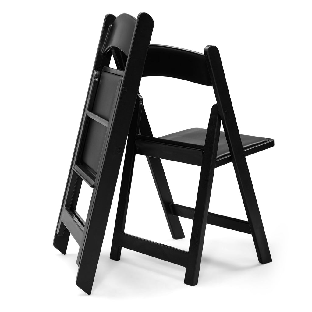 Steel Tube Folding Chair, Black (4pcs)