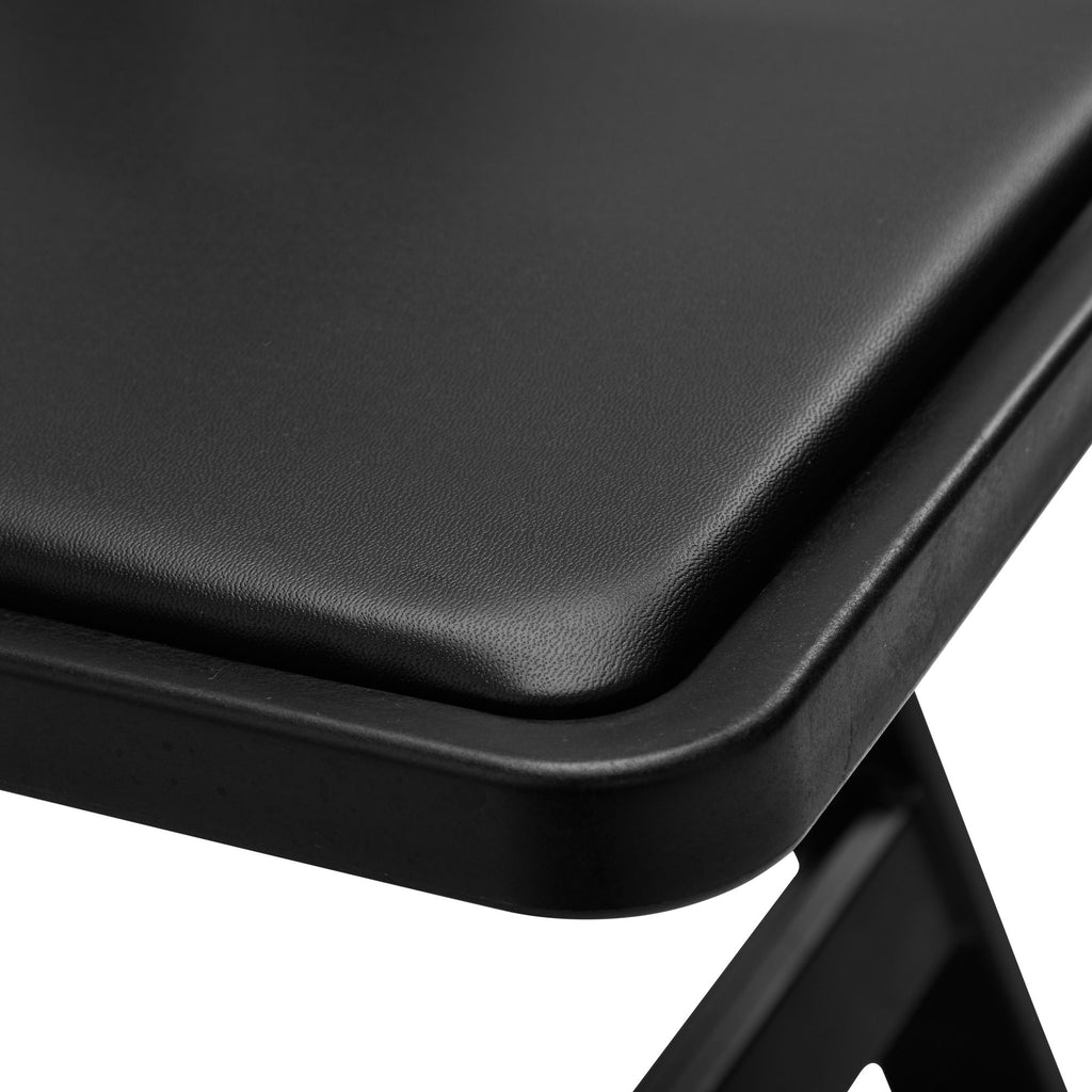 Steel Tube Folding Chair, Black (4pcs)