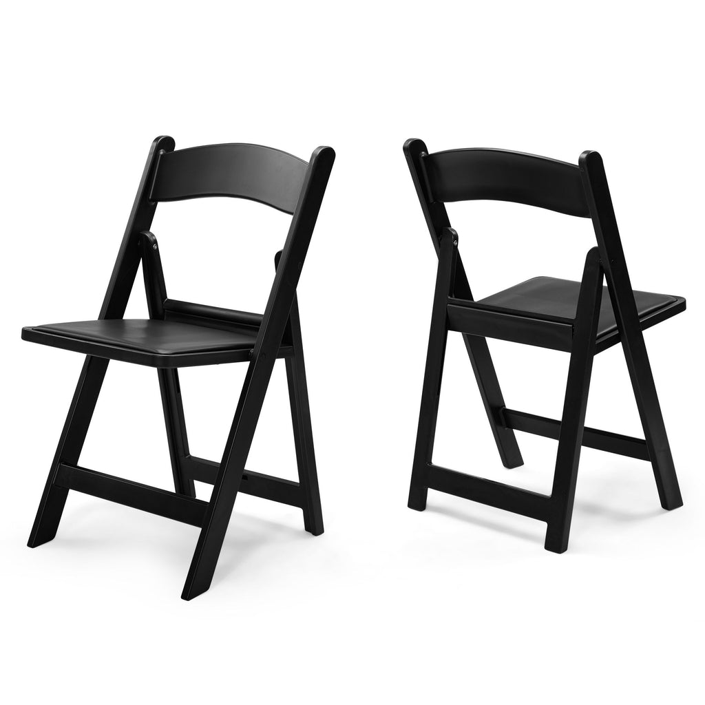 Steel Tube Folding Chair, Black (4pcs)