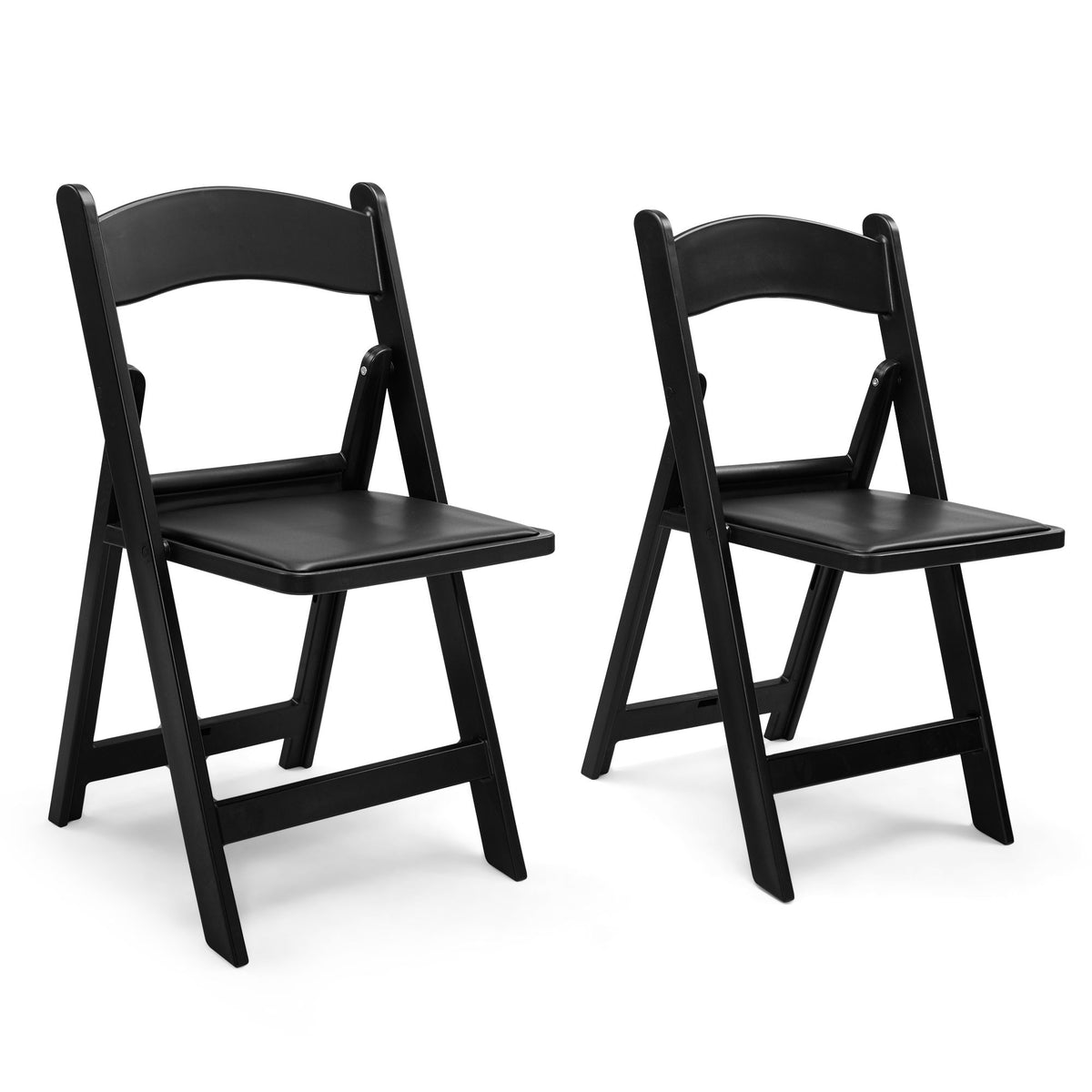 Steel Tube Folding Chair, Black (4pcs)
