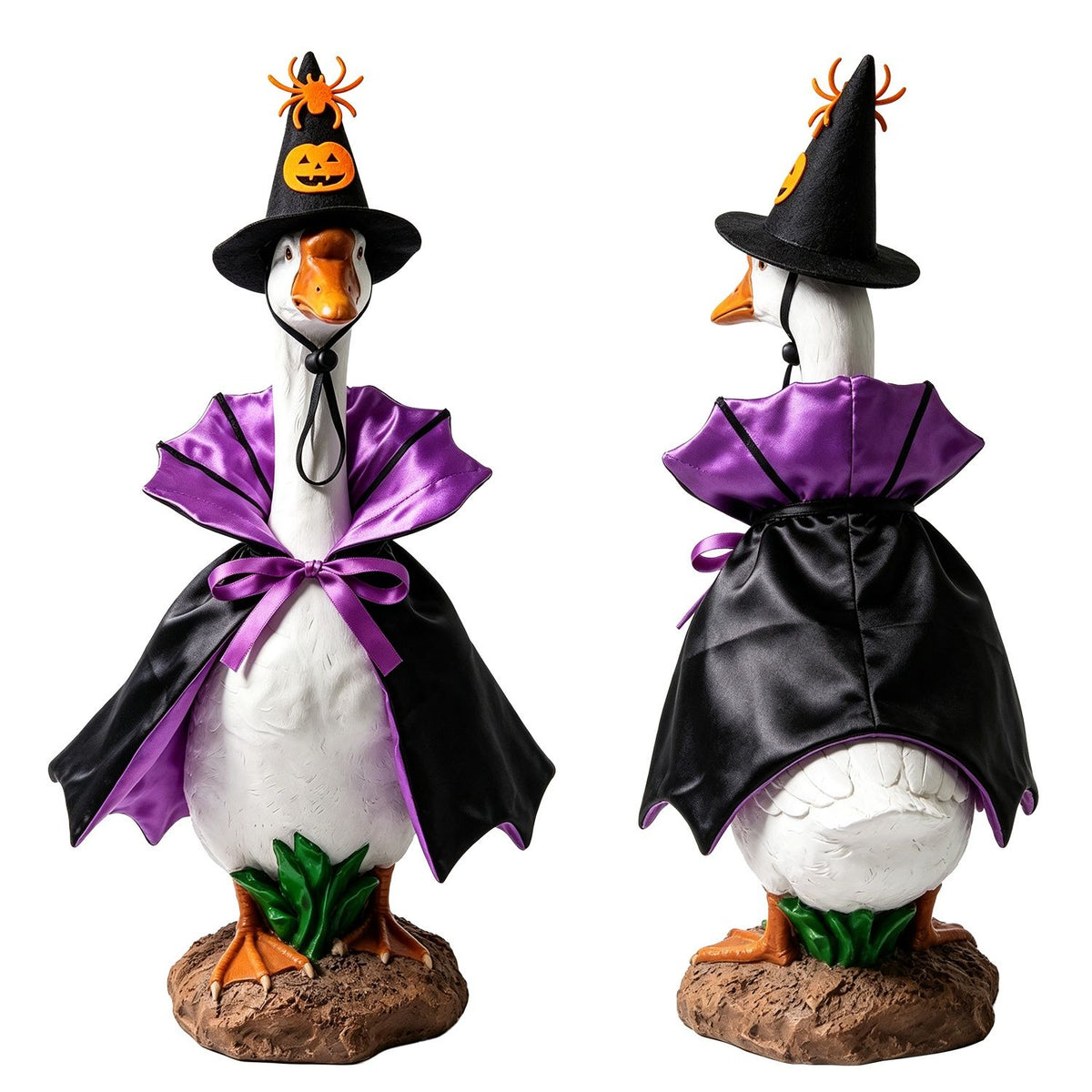 Halloween Porch Goose Costume, 4 Styles Decor Outfit with Adjustable Straps, Polyester Statue Clothes for 23 Inch Porch Goose Outdoor Decor