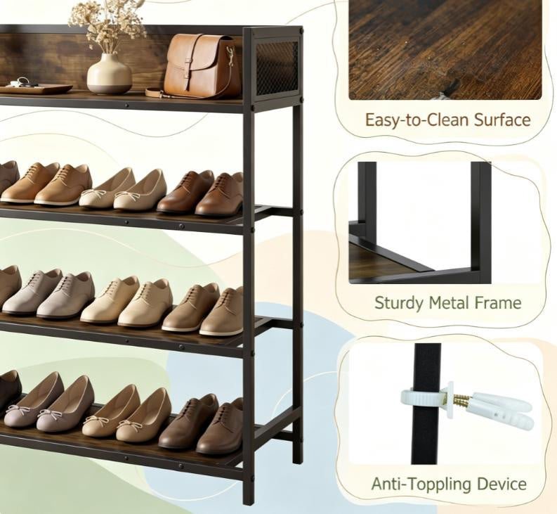 4-Tier Shoe Rack with Heavy