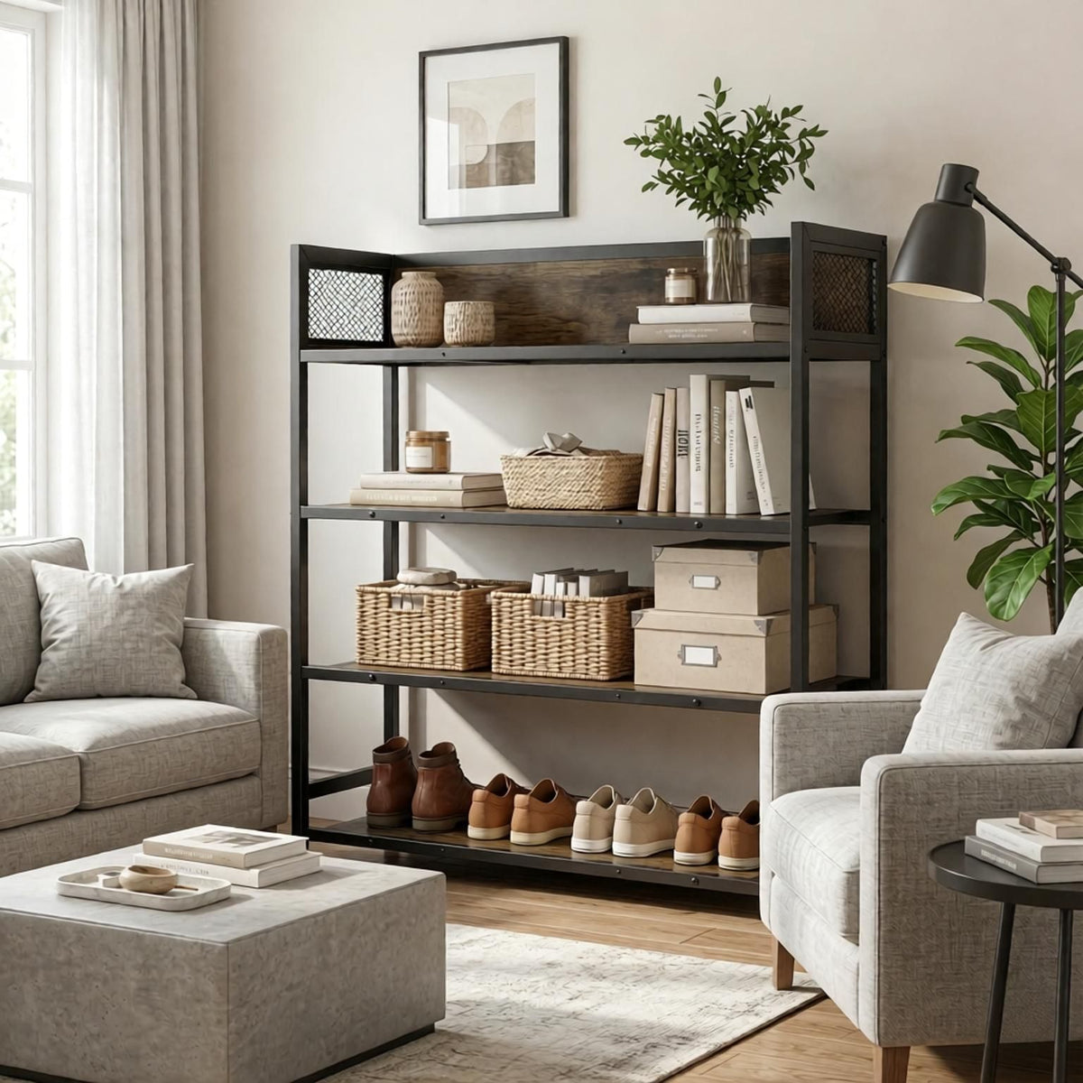 4-Tier Shoe Rack with Heavy