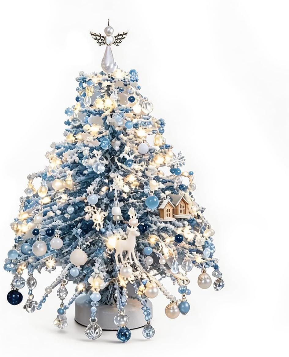 DIY Beaded Christmas Tree Set, Handmade Material Package for Adult Festivals | Colorful Beads, Decorative Pendants,Angel Tree Top Star, Warm Light Display, Desktop Decoration, Festival Gifts