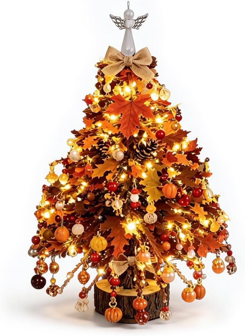 DIY Beaded Christmas Tree Set, Handmade Material Package for Adult Festivals | Colorful Beads, Decorative Pendants,Angel Tree Top Star, Warm Light Display, Desktop Decoration, Festival Gifts