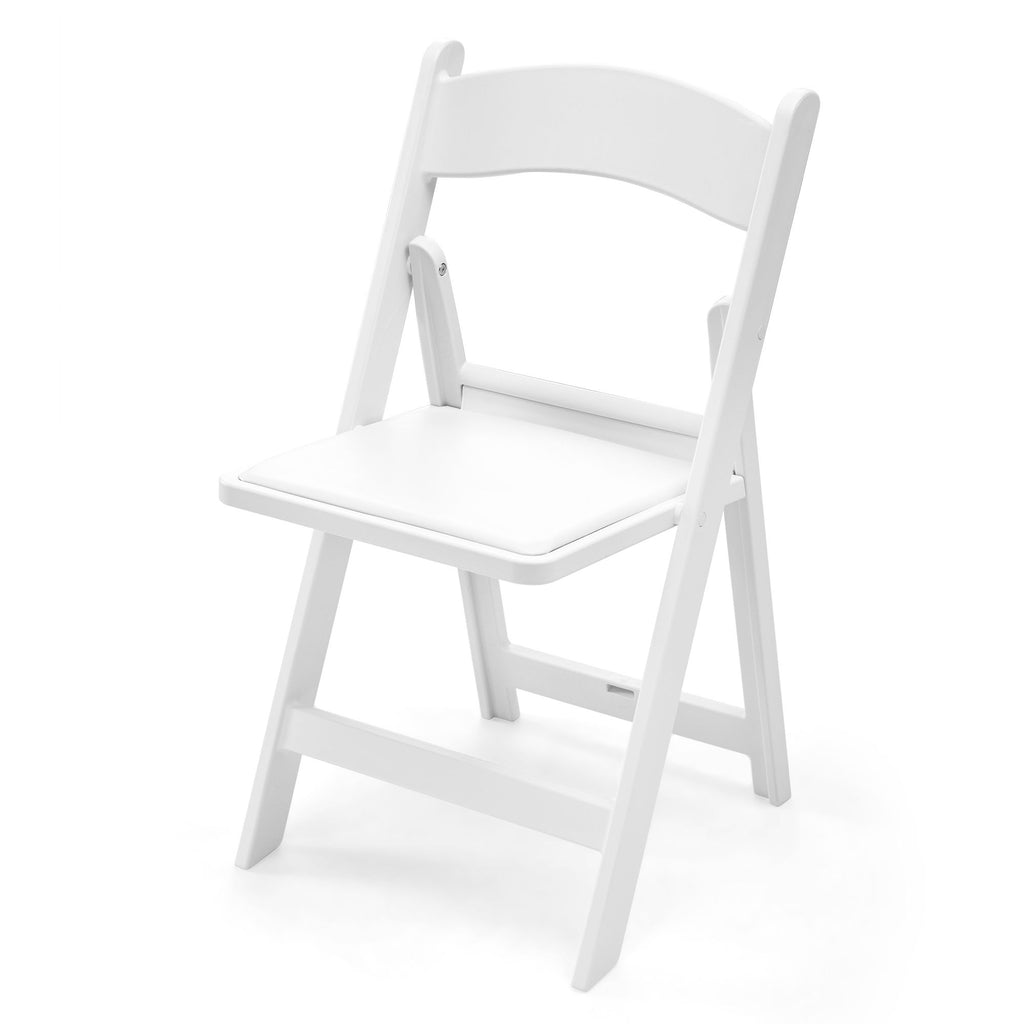 Steel Tube Folding Chair, White (2pcs)