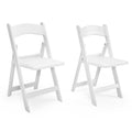 Steel Tube Folding Chair, White (2pcs)
