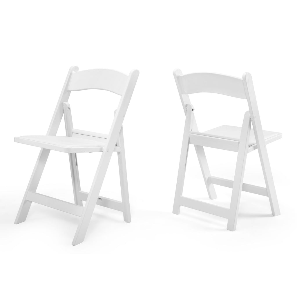 Steel Tube Folding Chair, White (2pcs)