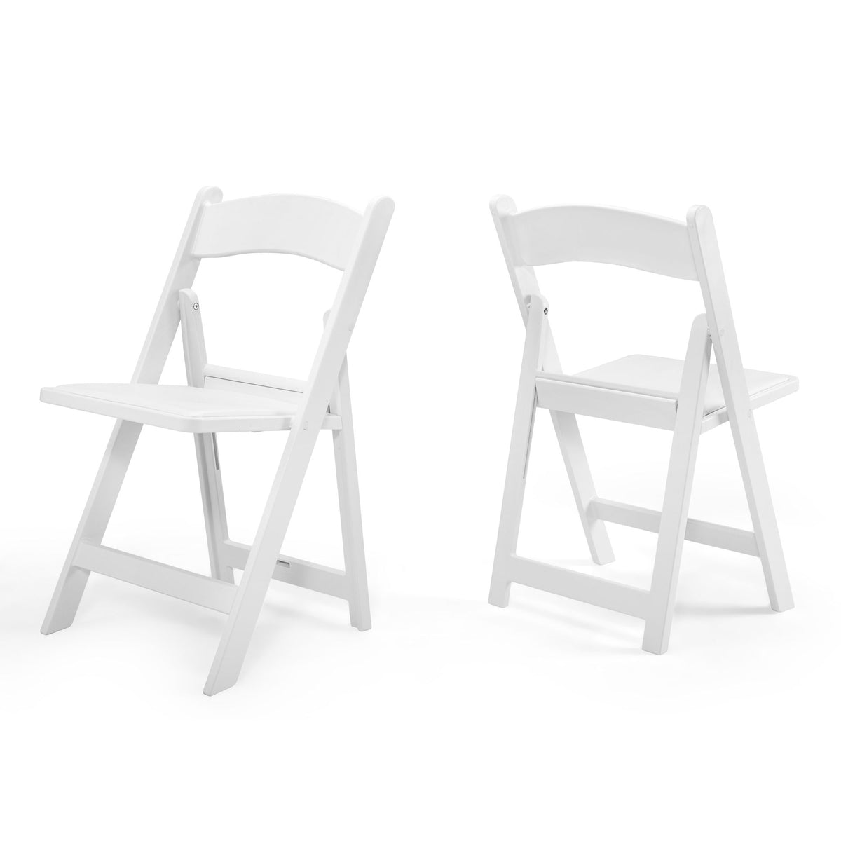 Steel Tube Folding Chair, White (2pcs)