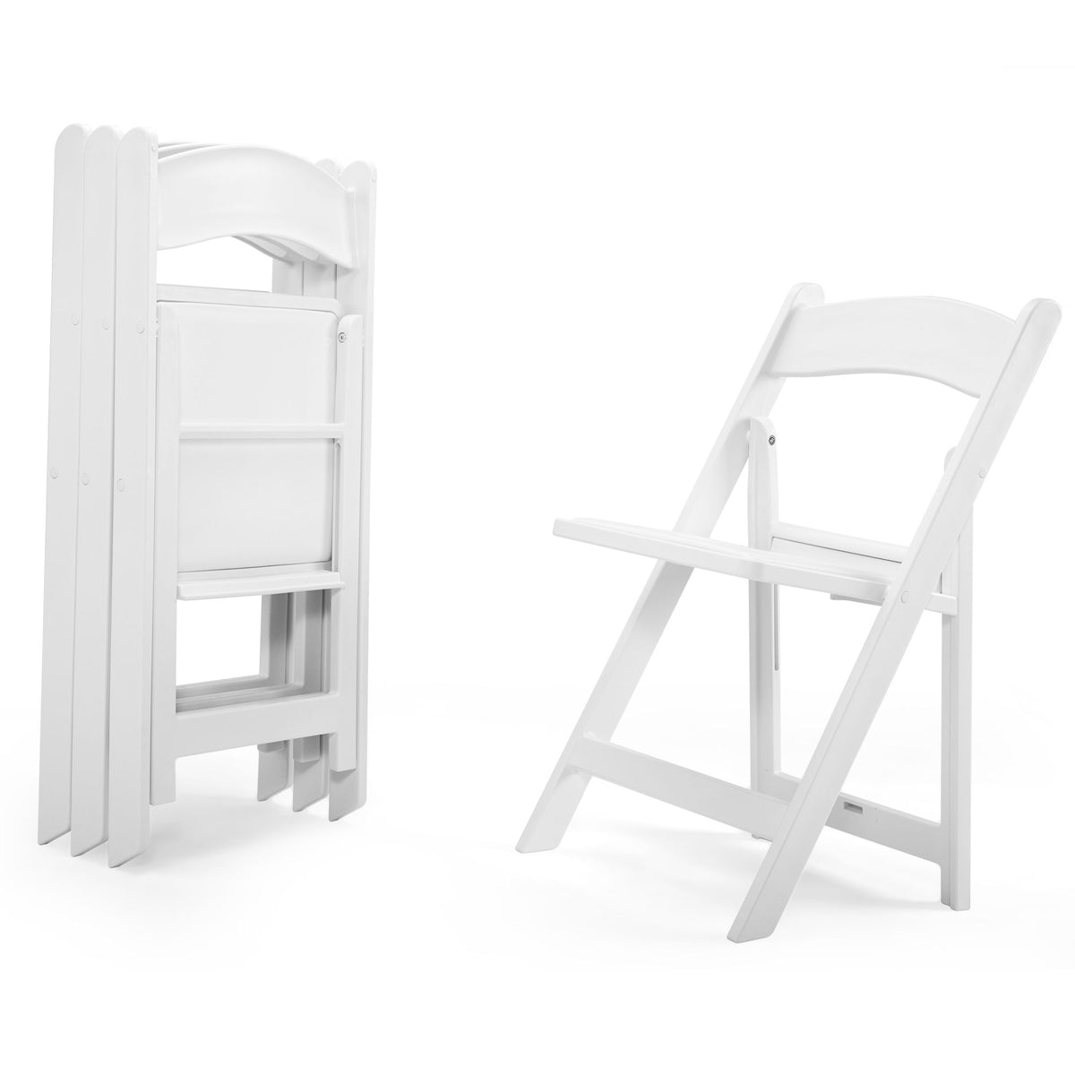 Steel Tube Folding Chair, White (4pcs)