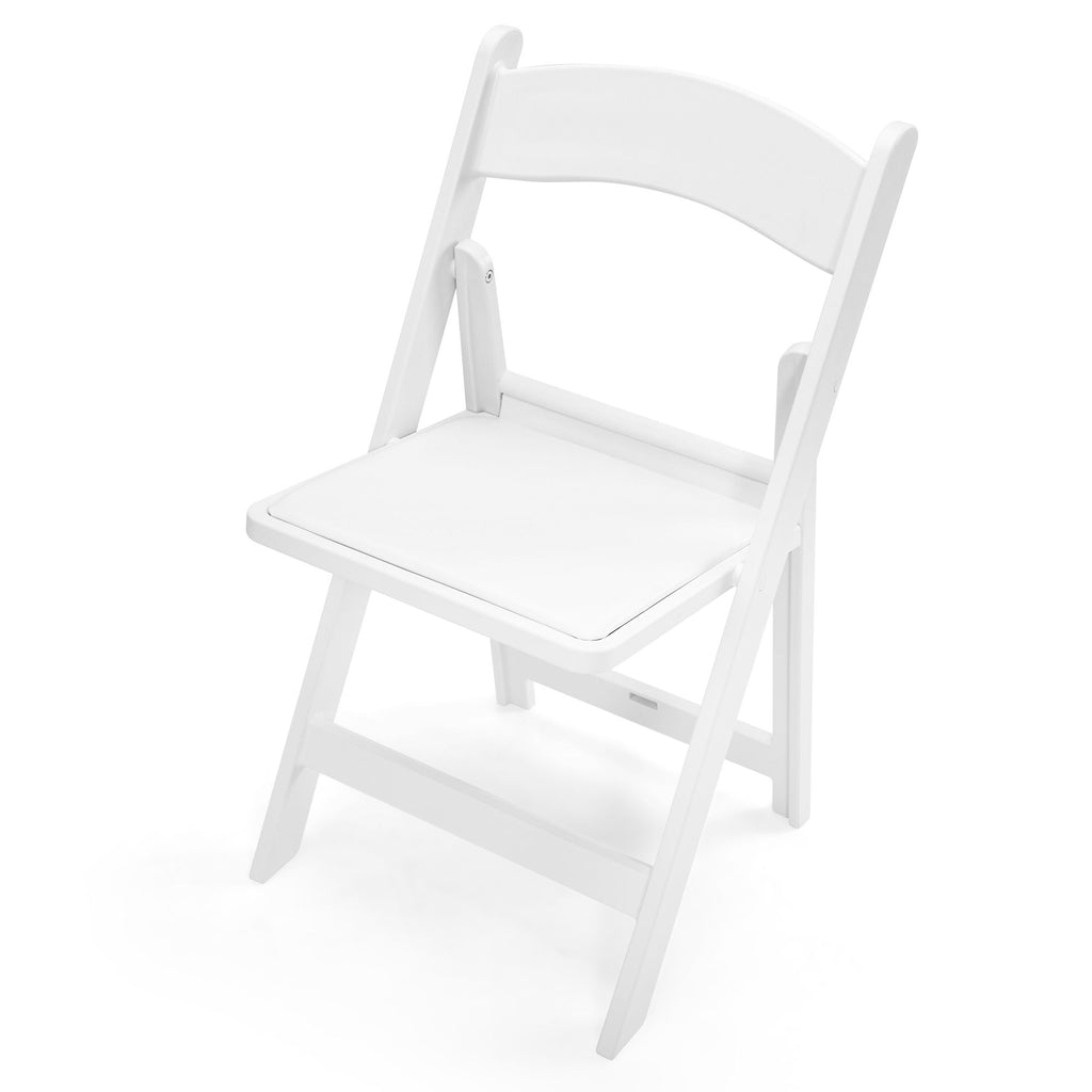 Steel Tube Folding Chair, White (4pcs)