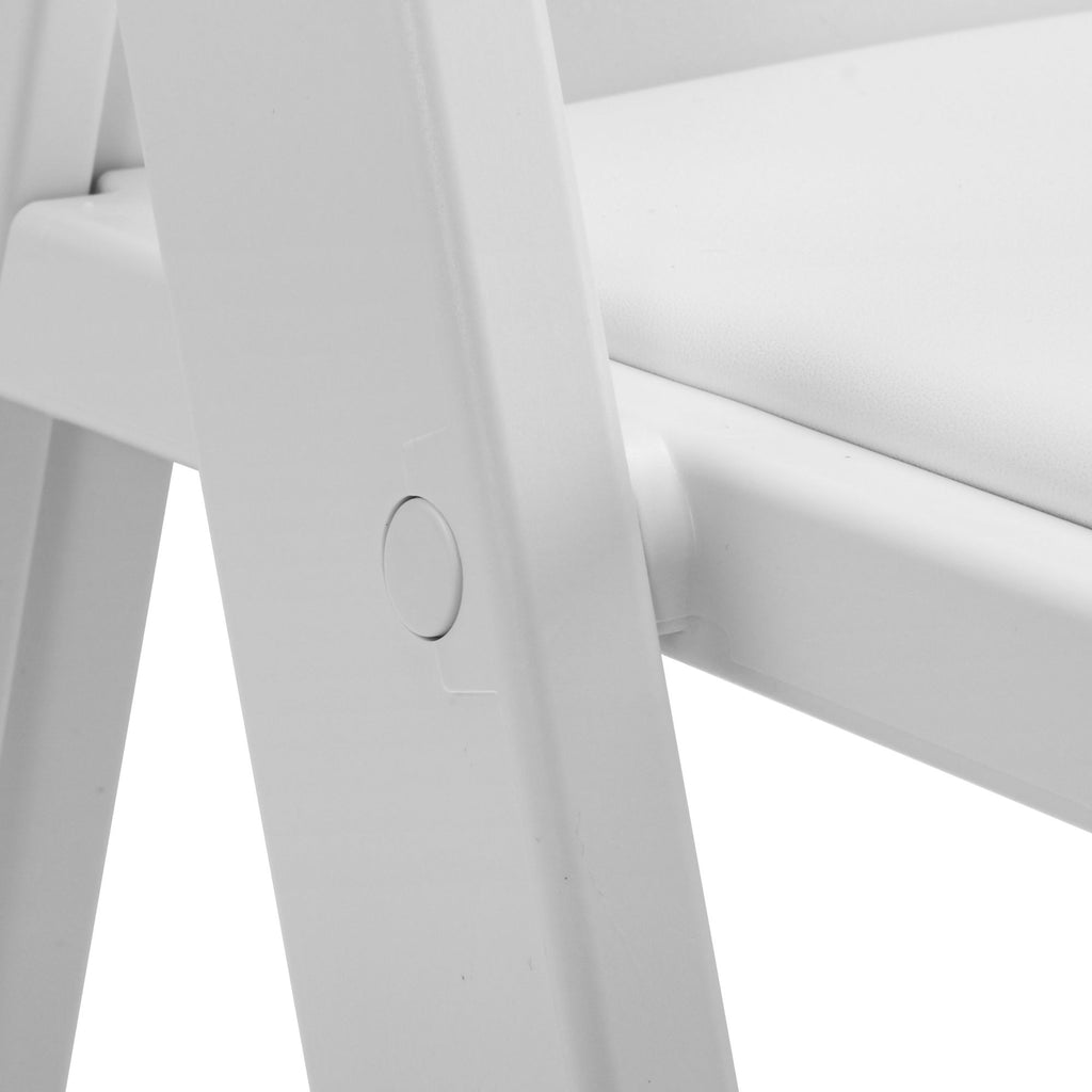 Steel Tube Folding Chair, White (4pcs)
