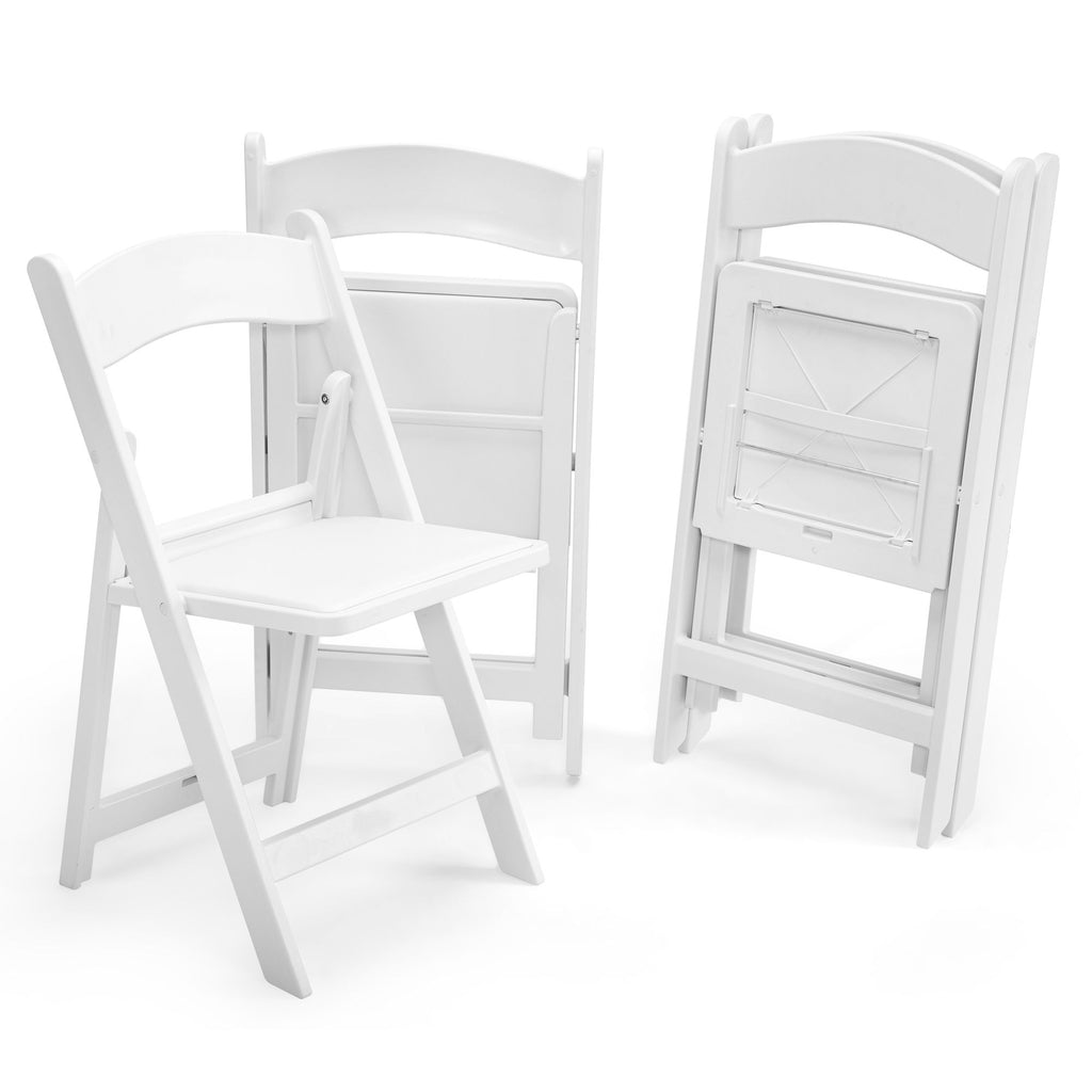Steel Tube Folding Chair, White (4pcs)