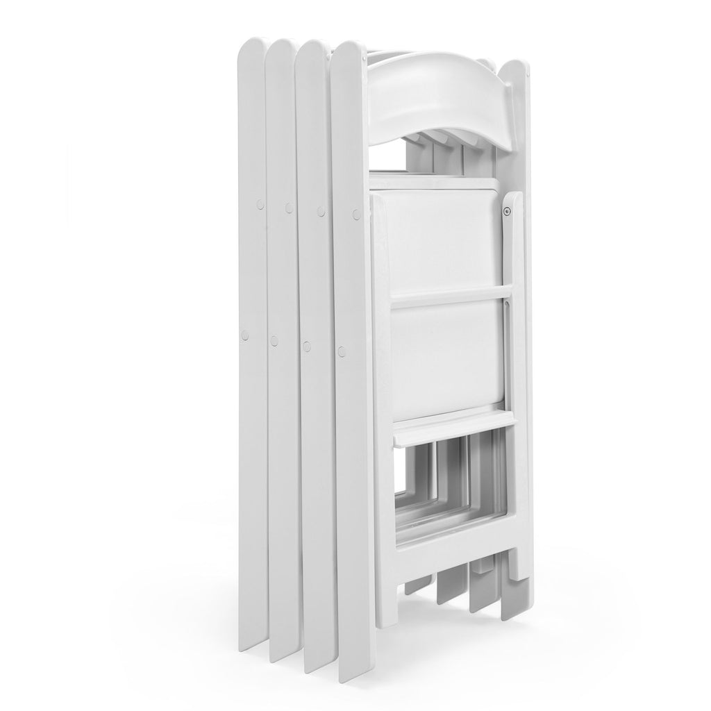 Steel Tube Folding Chair, White (4pcs)