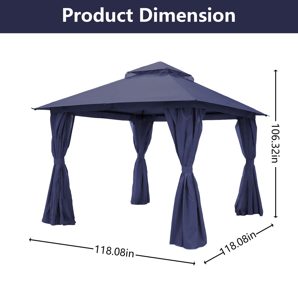 Outdoor Patio Gazebo, Roman Canopy Tent Shelter with Mosquito Netting and Privacy Sidewalls, PA-Coated Heavy Duty Frame for Backyard Garden, Gray
