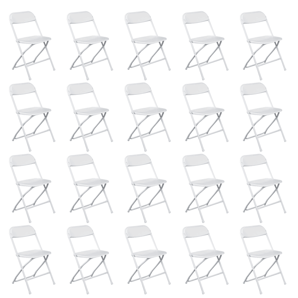 10pcs Injection Molding Classic Garden Plastic Folding Chair White