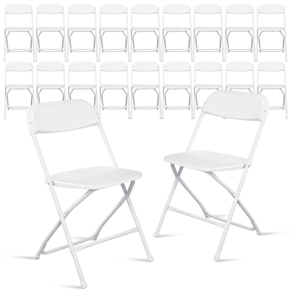 10pcs Injection Molding Classic Garden Plastic Folding Chair White