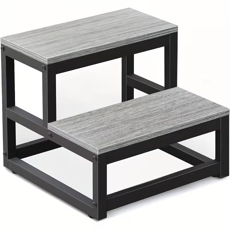 2 Step Stool for Adults, Heavy Duty Wooden Step Stool, Portable 2 Step Ladder for High Bed, Bathroom, Bedroom and Kitchen, Multi Purpose Small Household Step Stool