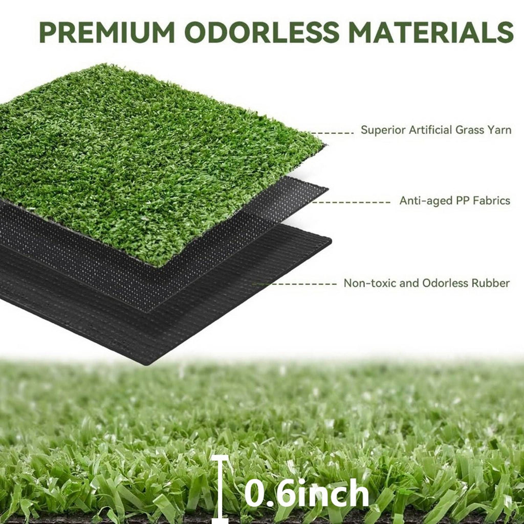 6FT*40FT Artificial Turf, Mat with Drainage Holes. Fake Grass with Rubber Backing, Ideal for Indoor/Outdoor Pet Areas, Garden, Lawn, Patio & Balcony Decor(Grass height 0.6 inches/1.5cm)