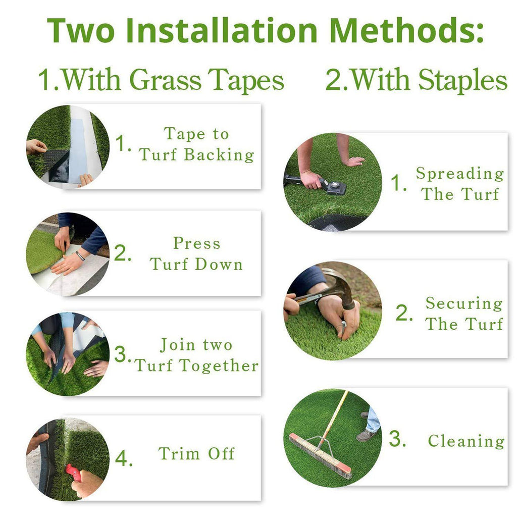 6FT*40FT Artificial Turf, Mat with Drainage Holes. Fake Grass with Rubber Backing, Ideal for Indoor/Outdoor Pet Areas, Garden, Lawn, Patio & Balcony Decor(Grass height 0.6 inches/1.5cm)