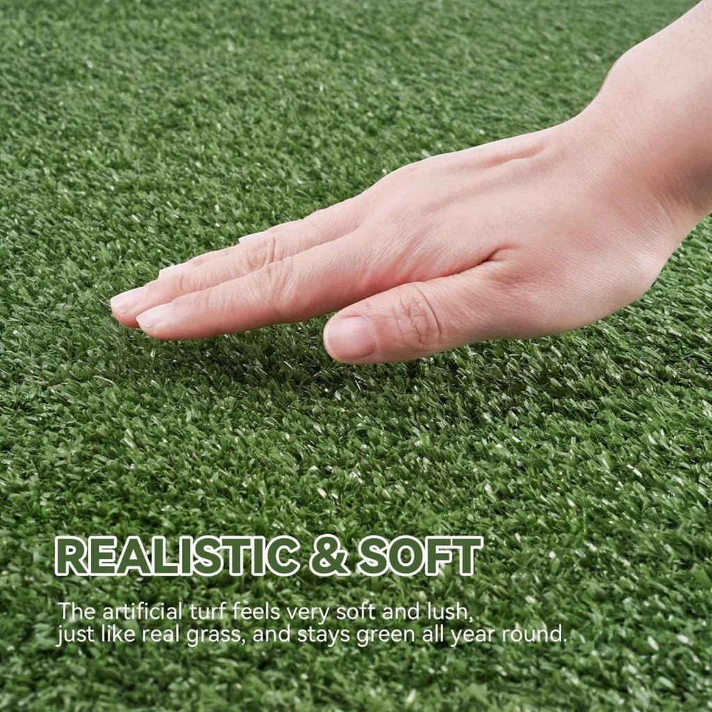 6FT*40FT Artificial Turf, Mat with Drainage Holes. Fake Grass with Rubber Backing, Ideal for Indoor/Outdoor Pet Areas, Garden, Lawn, Patio & Balcony Decor(Grass height 0.6 inches/1.5cm)
