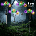 Halloween Decor Solar Skull Lights, 4-Pack LED Stake Lights, Amorphous Solar Panel, IP45 Waterproof, 2 Light Modes for Lawn & Pathway Decoration
