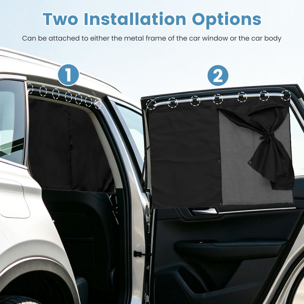 2 Pack Car Window Shades ,Vehicle Magnetic Sun Shade for Side Window, 3 Adjustable Shading Modes, Polyester Mesh Privacy Curtain, Universal Fit for Most Cars SUVs & Trucks