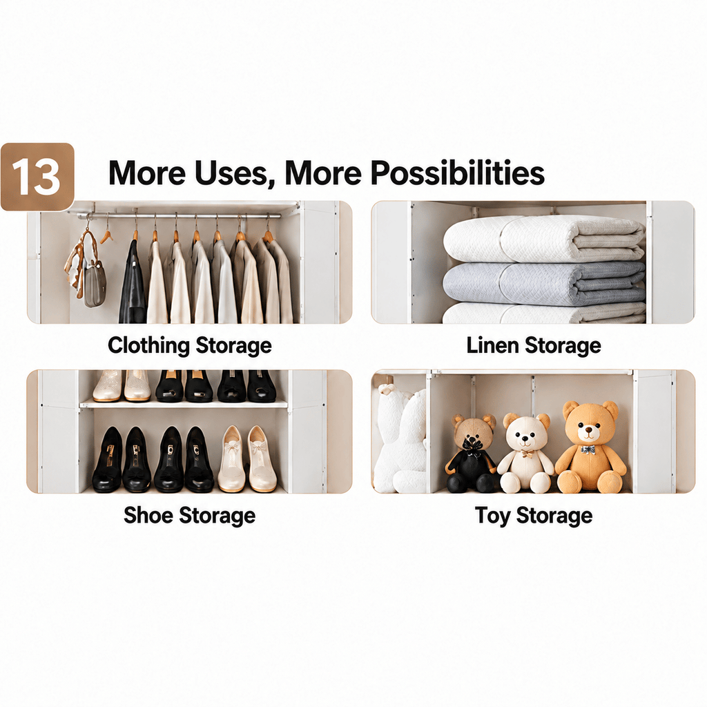 5-Tier Portable Wardrobe Closet, Large Capacity Clothes Organizer with Sturdy Steel Frame, Dust Cover, Freestanding Storage for Bedroom & Apartment
