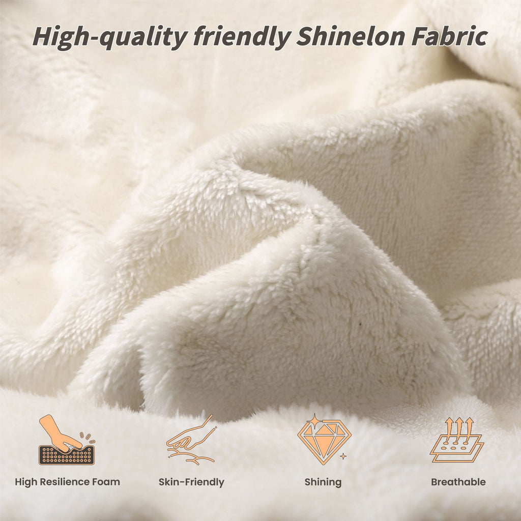 AirFrame King Frameless Bed Surround, 8.7'' Cloud Upholstered sponge cushion, Easy Assembly (Excluding bed frame), Off-white.