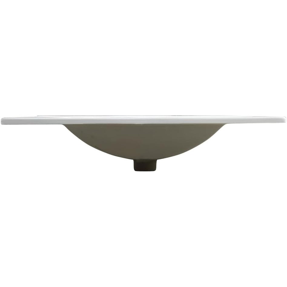 24-Inch White Ceramic Bathroom Sink,Compatible with 24-Inch Vanities,Pre-Drilled Faucet Hole,Space-Saving Design,Easy to Clean