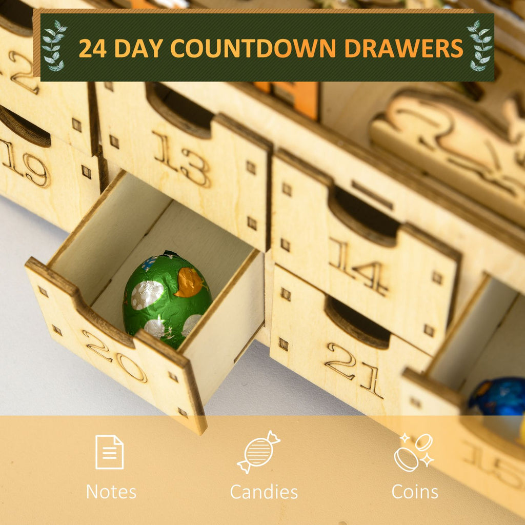 Christmas Advent Calendar,Countdown to Christmas Table Decoration with Lights, Battery Operated