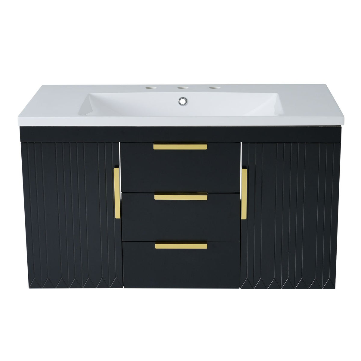 36'' Wall Mounted Bathroom Vanity with Resin Sink, Floating Bathroom Storage Cabinet with 2 Drawers (Same as N710S236003B)