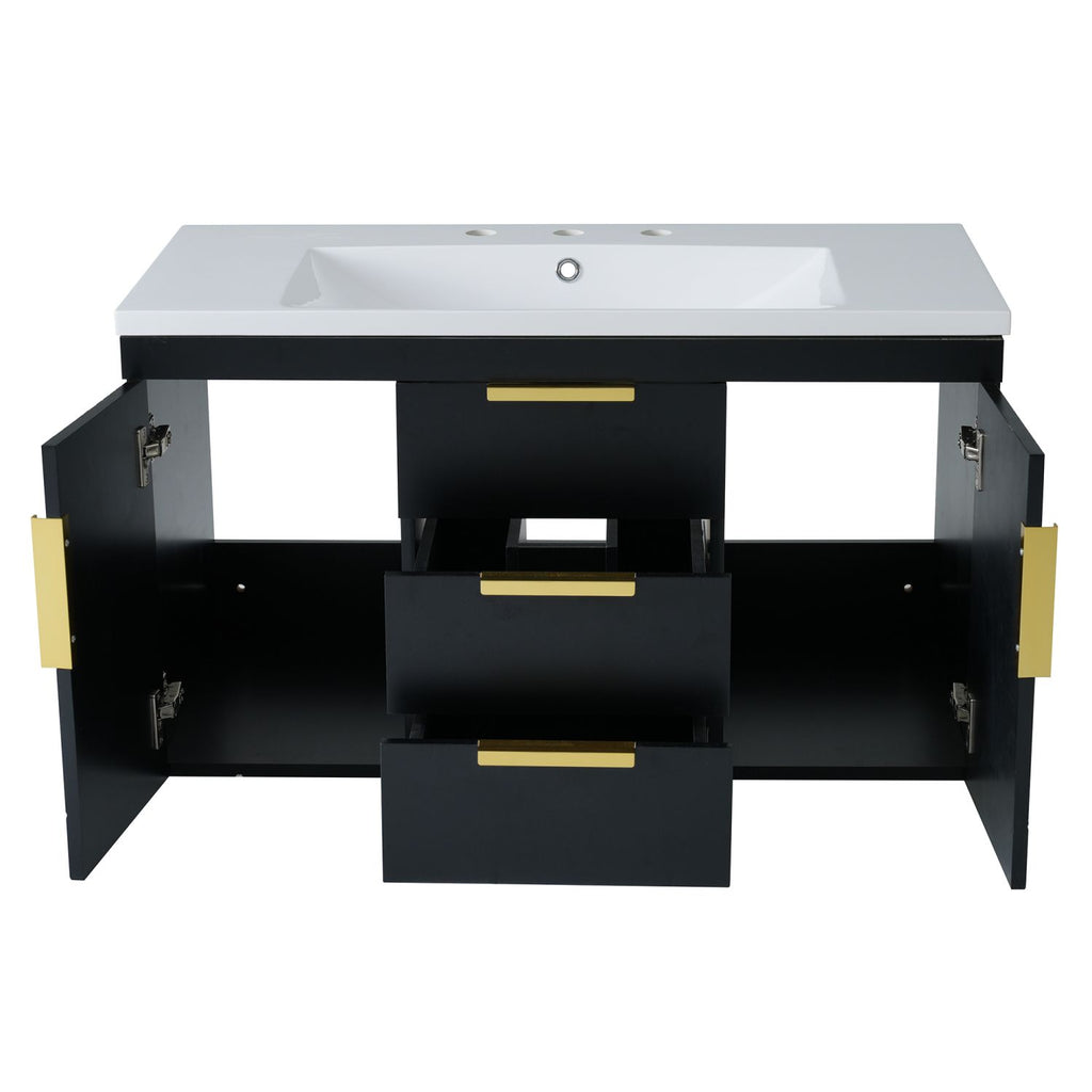 36'' Wall Mounted Bathroom Vanity with Resin Sink, Floating Bathroom Storage Cabinet with 2 Drawers (Same as N710S236003B)
