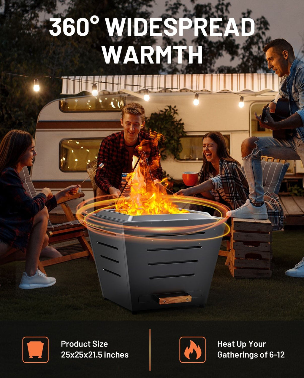Smokeless Fire Pit - Black