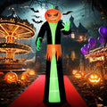 Halloween Inflatables Outdoor Decorations Pumpkin Head Ghost, Blow Up LED Yard Decor for Garden, Lawn, Party, Holiday, Waterproof
