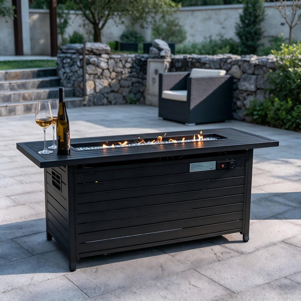 Rectangular Fire Pit Table - Mocha