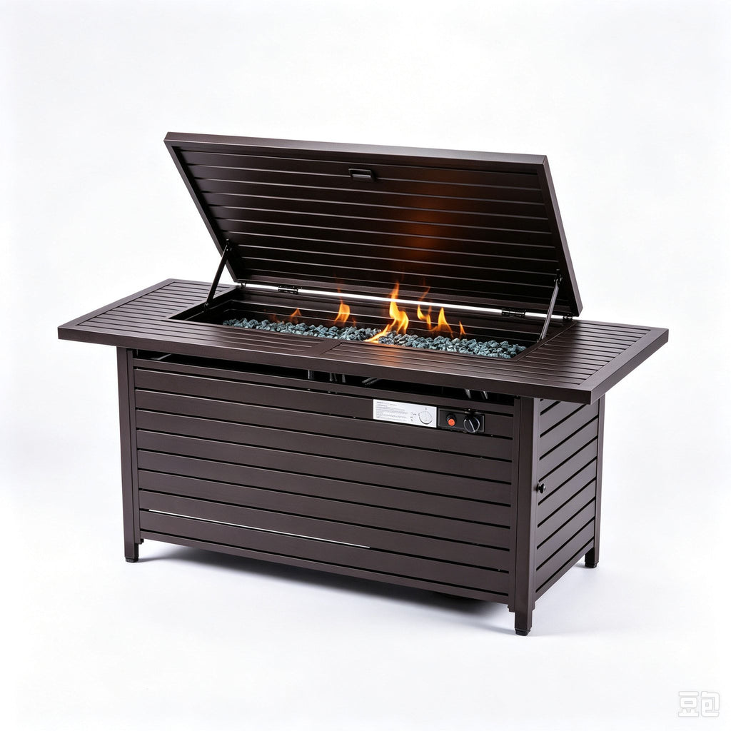 Rectangular Fire Pit Table - Mocha