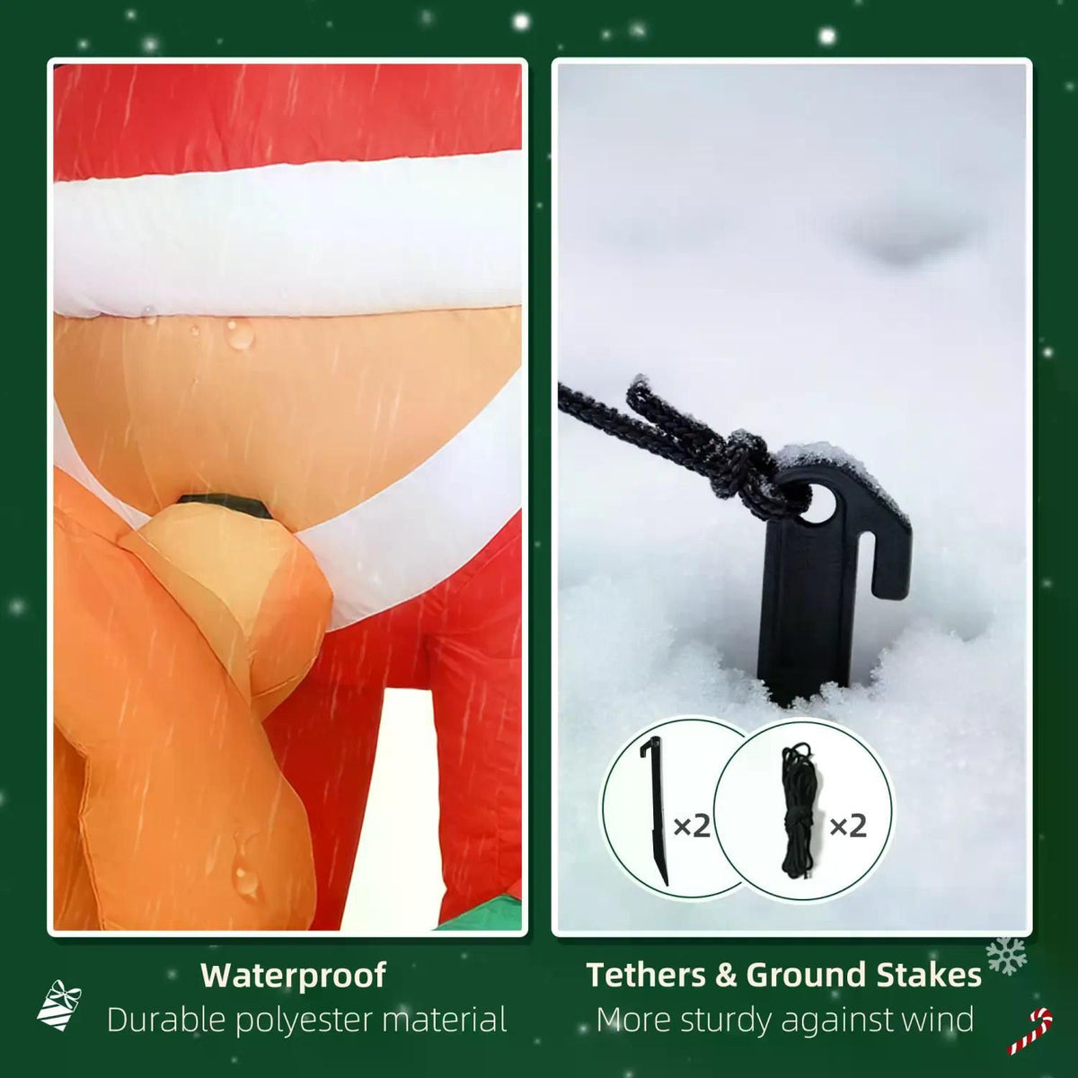 7FT Christmas Blow Up Decoration Hanging Christmas Inflatable Santa with Dog(=SKU:T3971P381207)