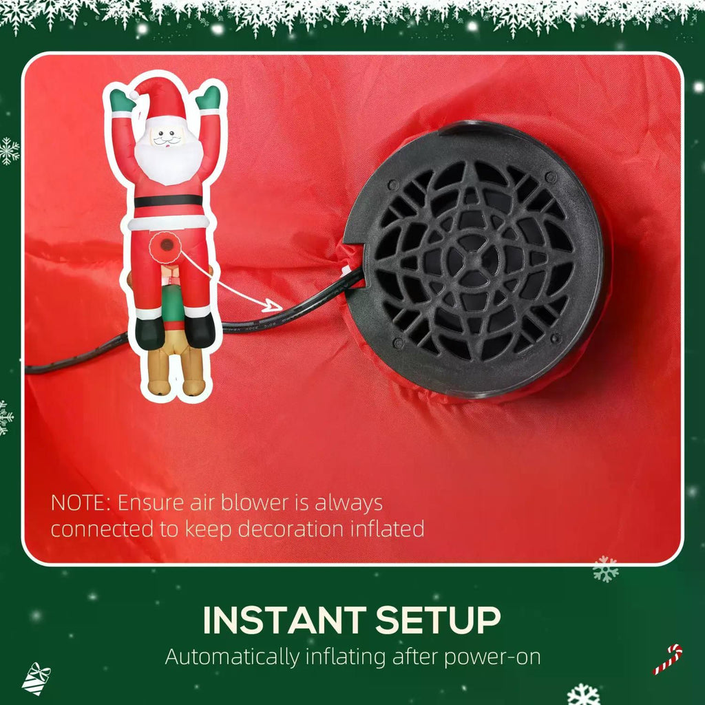 7FT Christmas Blow Up Decoration Hanging Christmas Inflatable Santa with Dog(=SKU:T3971P381207)