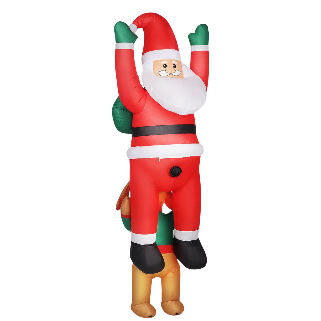 7FT Christmas Blow Up Decoration Hanging Christmas Inflatable Santa with Dog(=SKU:T3971P381207)