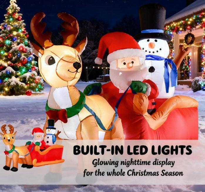 Christmas Decor Outdoor Decorations, Reindeer and Snowman with LED Lights for Holiday Yard Christmas Decor