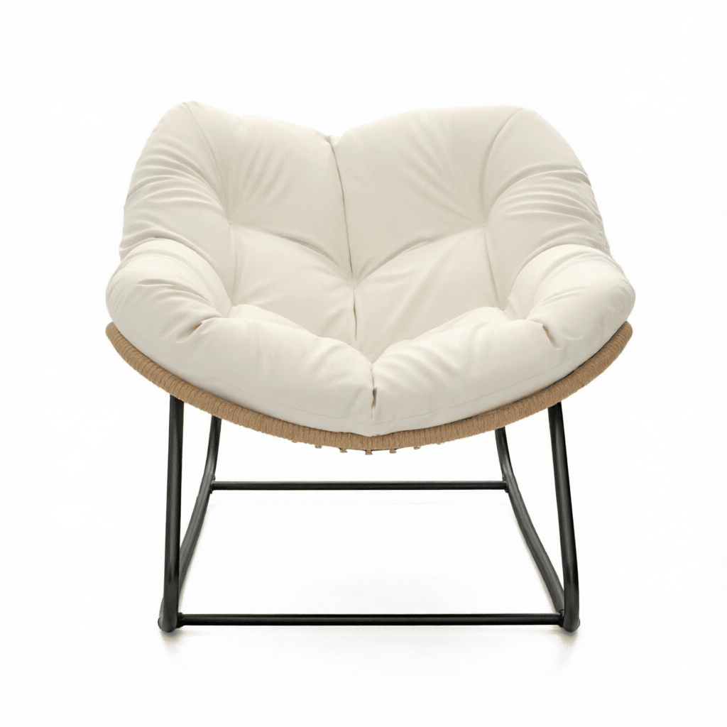 Rocking Egg Chair, Oversized Design with Cushion, Indoor Outdoor Furniture for Backyard, Patio, Garden