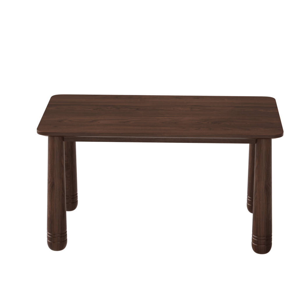 63" Solid Wood Dining Table, Rectangular Kitchen Table with Walnut Finish, Farmhouse Dinner Table for 4-6 People, Heavy-Duty Support up to 1000 lbs, Easy Assembly