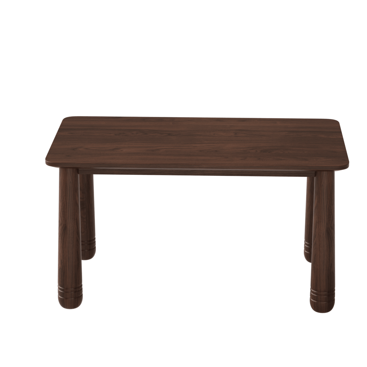 63" Solid Wood Dining Table, Rectangular Kitchen Table with Walnut Finish, Farmhouse Dinner Table for 4-6 People, Heavy-Duty Support up to 1000 lbs, Easy Assembly