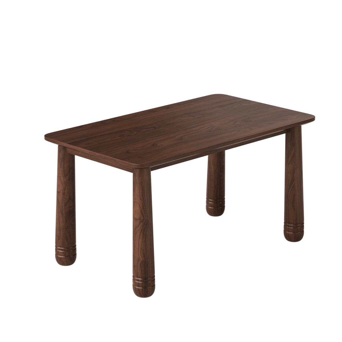 63" Solid Wood Dining Table, Rectangular Kitchen Table with Walnut Finish, Farmhouse Dinner Table for 4-6 People, Heavy-Duty Support up to 1000 lbs, Easy Assembly